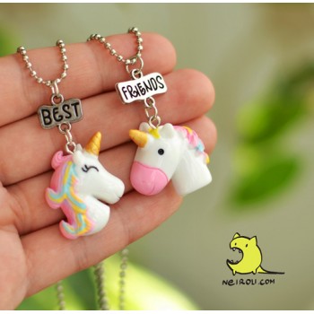 Кулоны для двоих друзей Best Friends. Единороги. Цена за 1 комплект